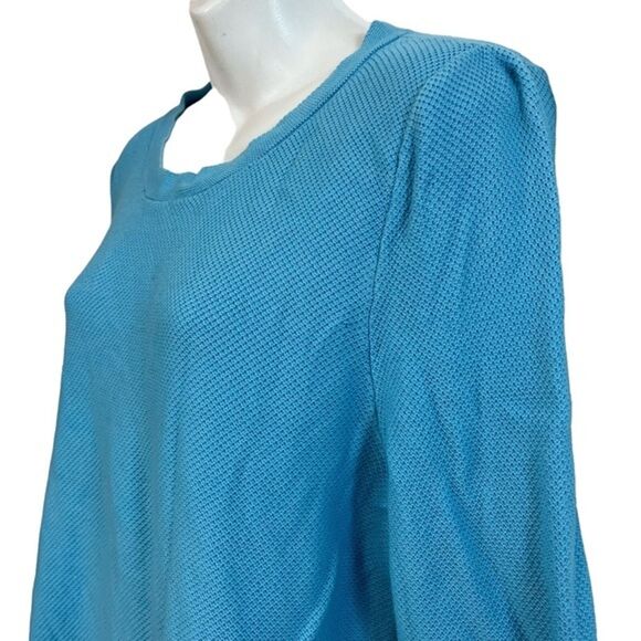 TALBOTS Blue Pullover Cotton Blend Long Sleeve Sweater Medium Weight sz XL - Picture 3 of 16